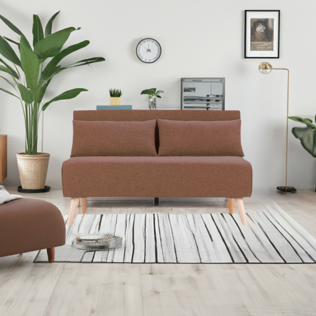 Sarantino 2-Seater Adjustable Sofa Bed Lounge Faux Velvet