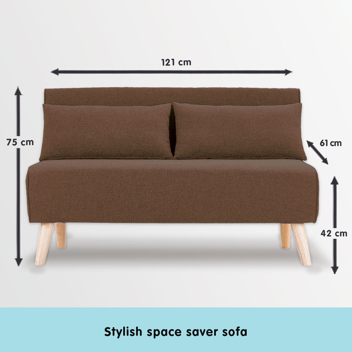 Sarantino 2-Seater Adjustable Sofa Bed Lounge Faux Velvet