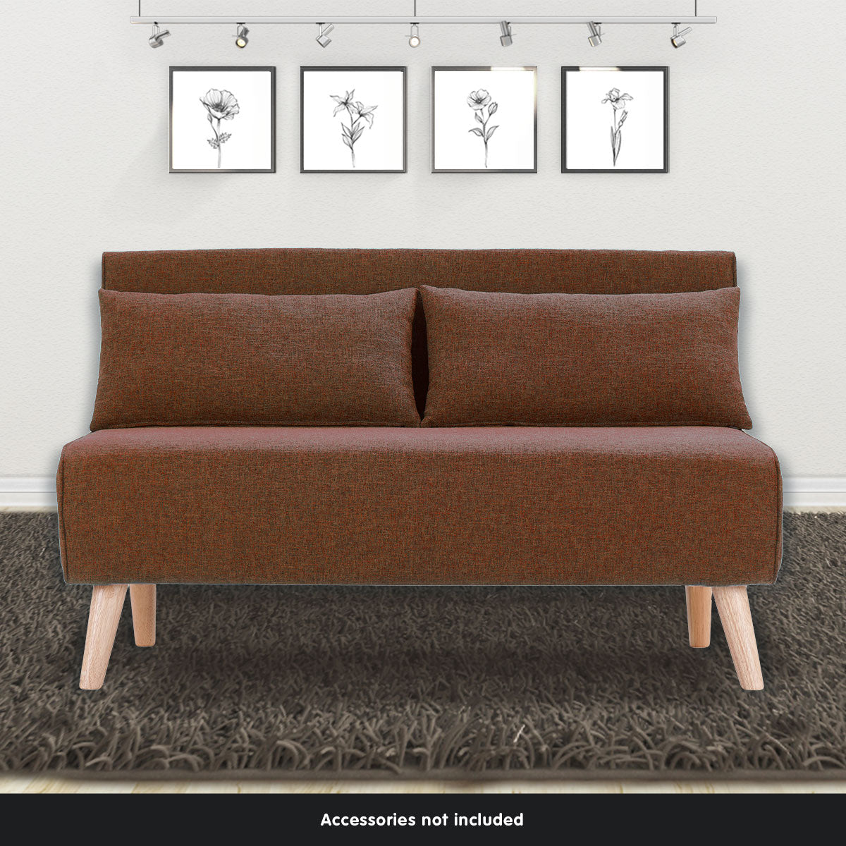 Sarantino 2-Seater Adjustable Sofa Bed Lounge Faux Velvet